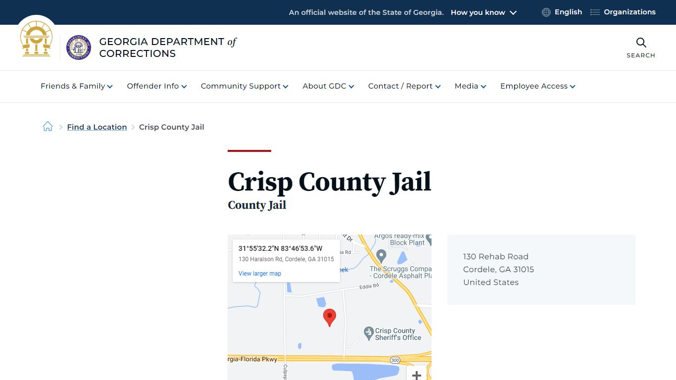 Crisp County Jail | Georgia Department of Corrections