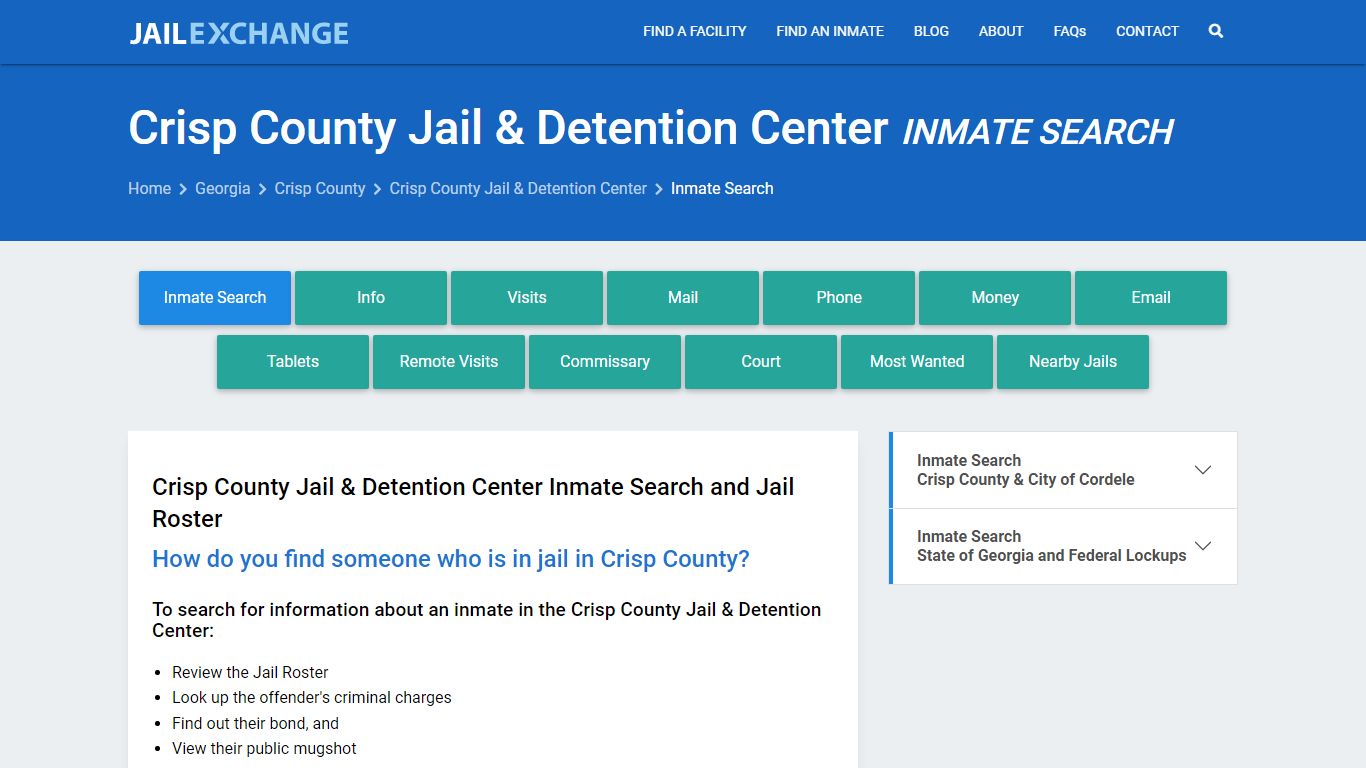 Crisp County Jail & Detention Center Inmate Search