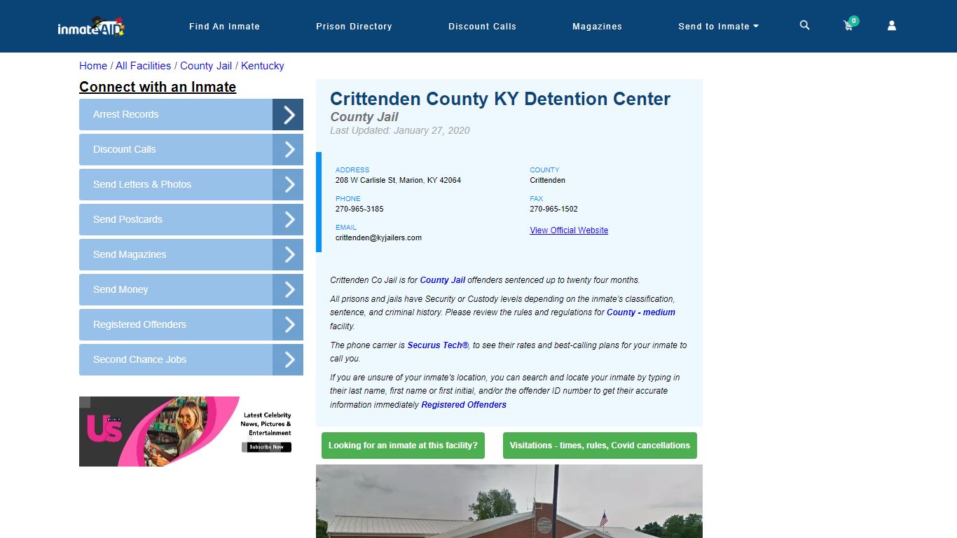 Crittenden County KY Detention Center - Inmate Locator - Marion, KY