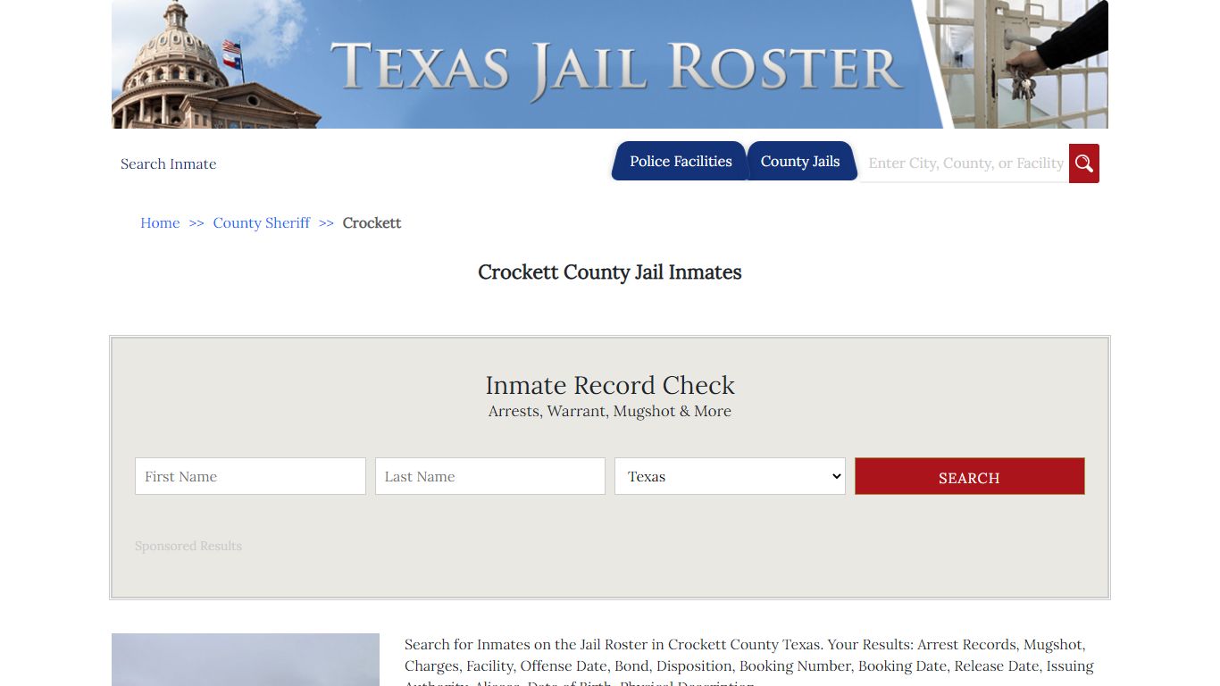 Crockett County Jail Inmates | Jail Roster Search