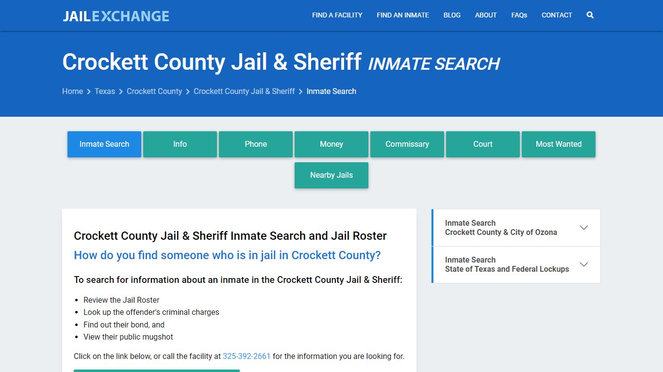 Crockett County Jail & Sheriff Inmate Search - Jail Exchange