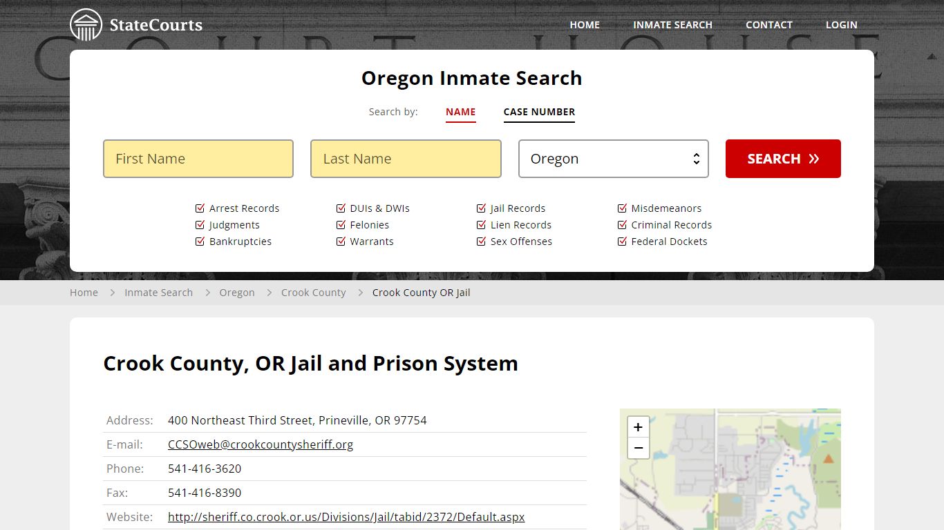 Crook County OR Jail Inmate Records Search, Oregon - StateCourts