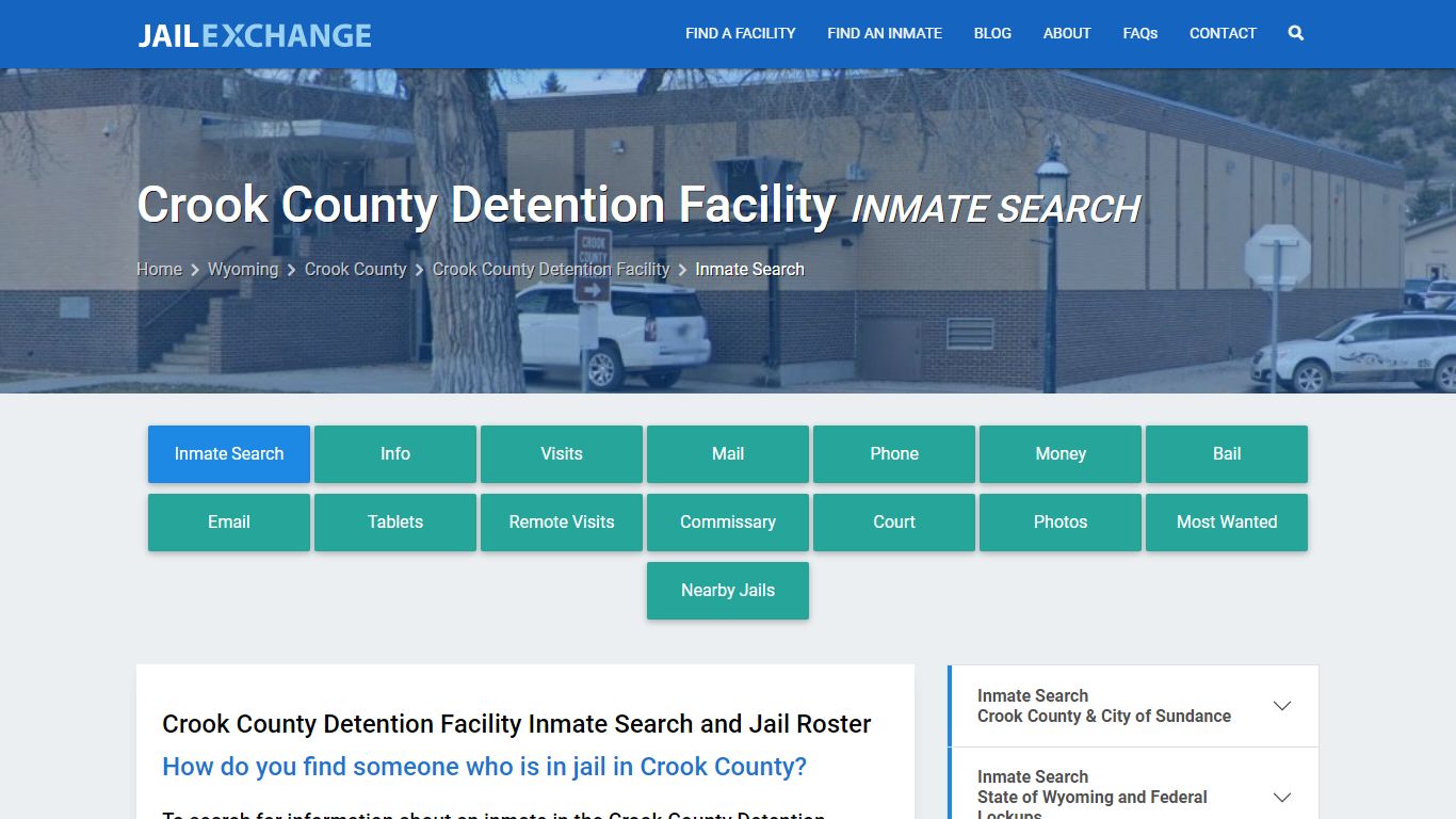 Crook County Detention Facility Inmate Search - Jail Exchange