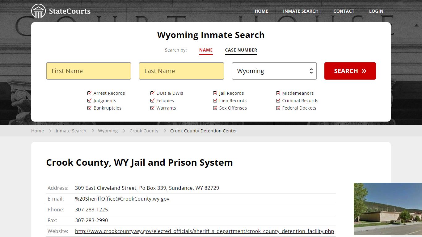 Crook County Detention Center Inmate Records Search, Wyoming - StateCourts