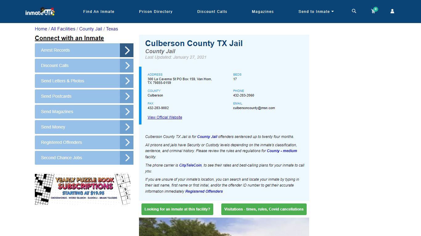 Culberson County TX Jail - Inmate Locator - Van Horn, TX
