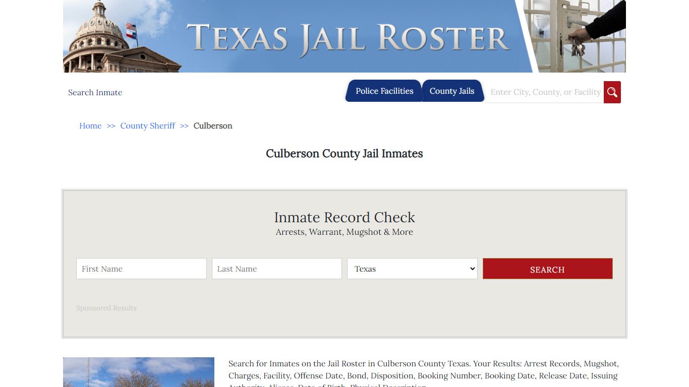 Culberson County Jail Inmates | Jail Roster Search