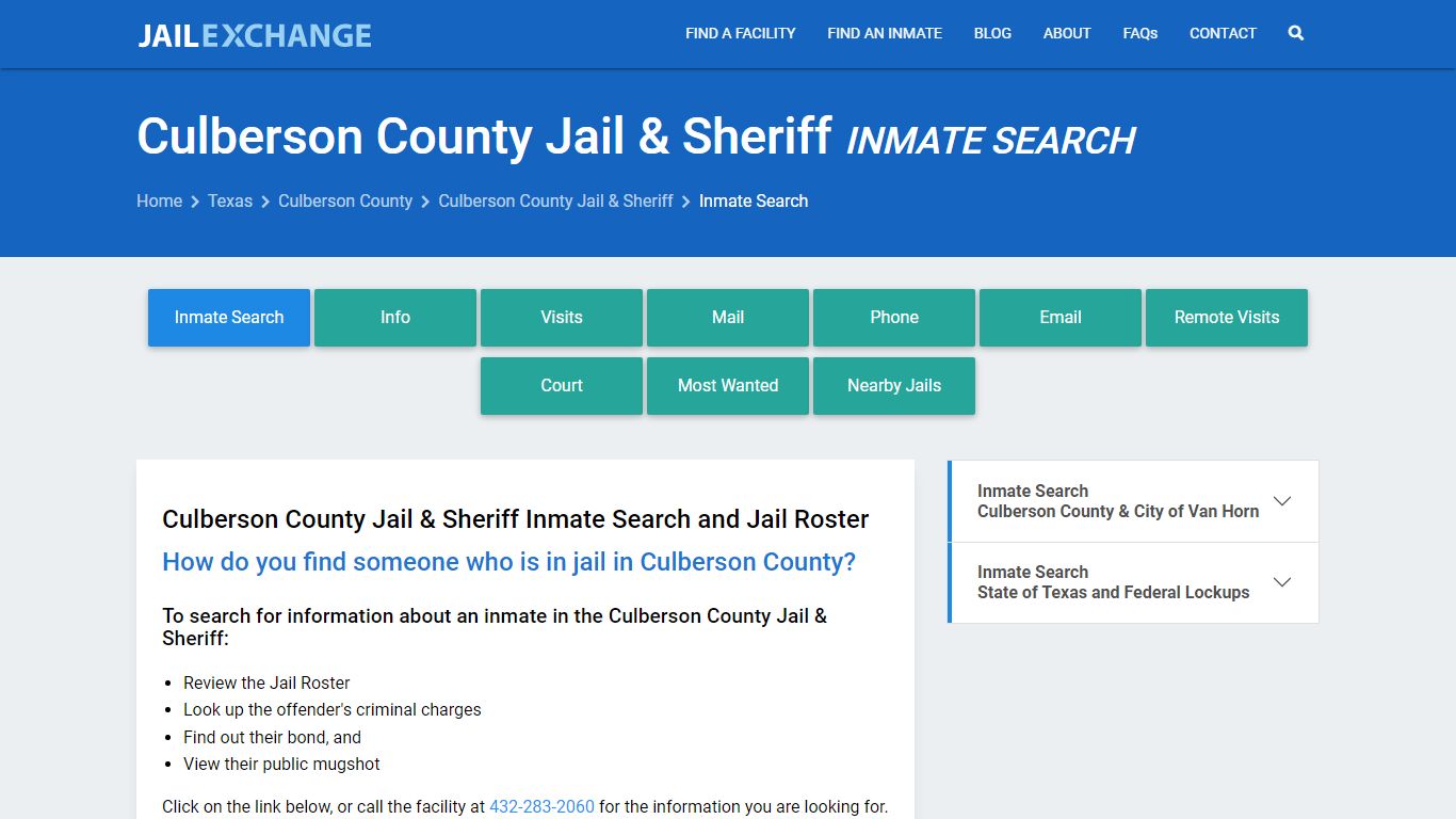 Culberson County Jail & Sheriff Inmate Search - Jail Exchange