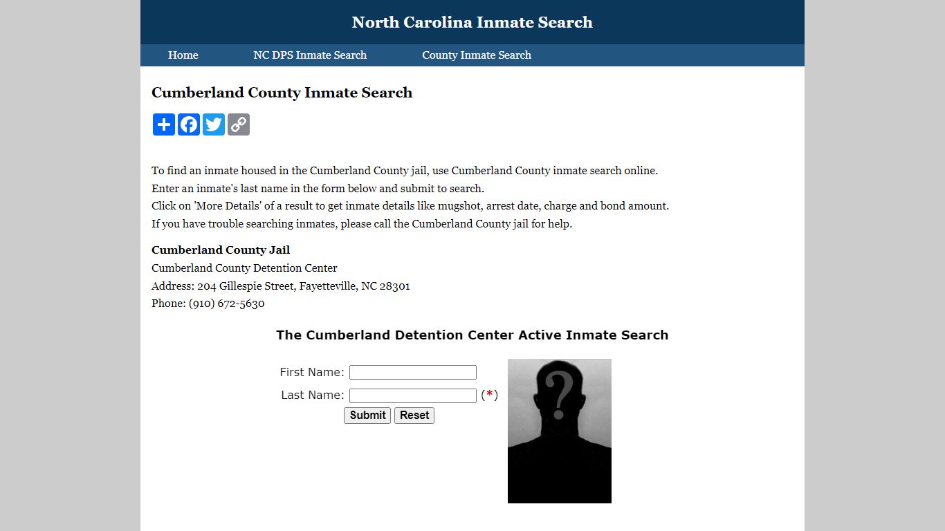 Cumberland County Inmate Search