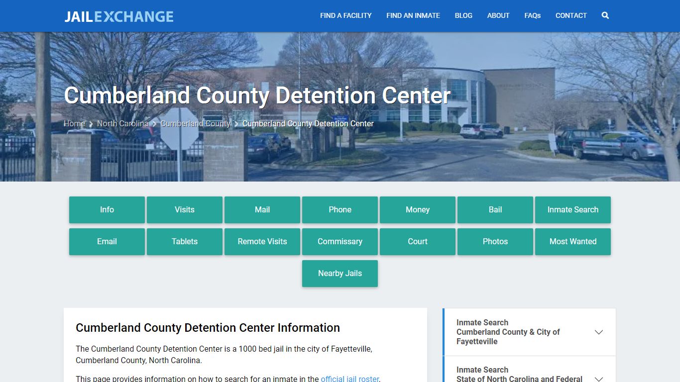 Cumberland County Detention Center, NC Inmate Search, Information