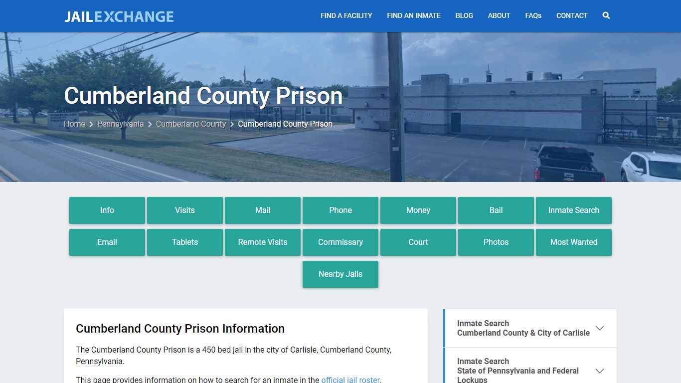 Cumberland County Prison, PA Inmate Search, Information - Jail Exchange