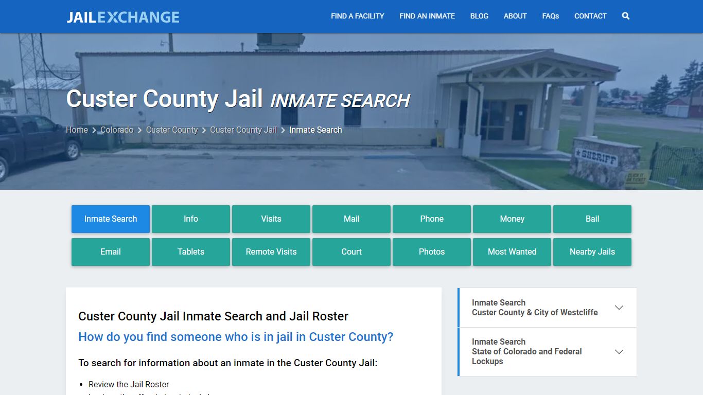 Custer County Jail Inmate Search - Jail Exchange