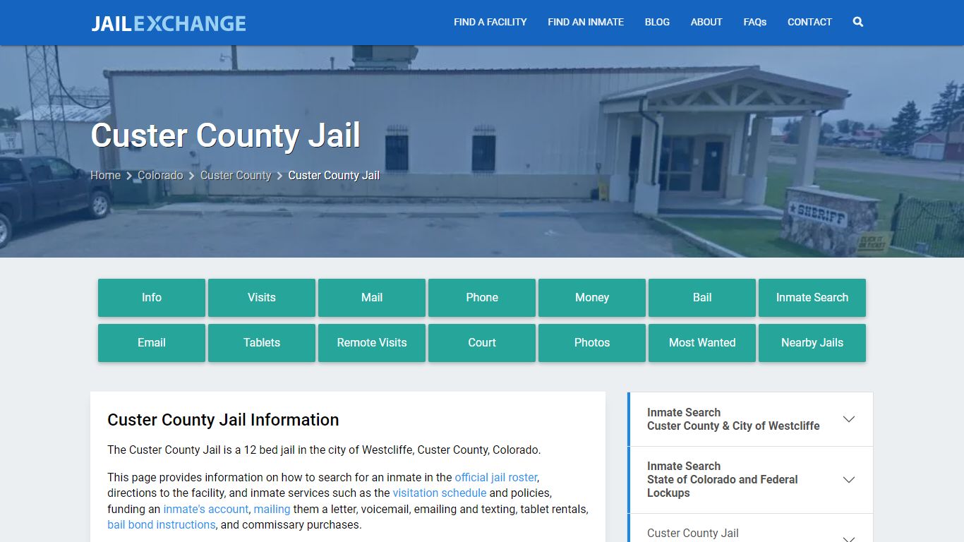 Custer County Jail, CO Inmate Search, Information