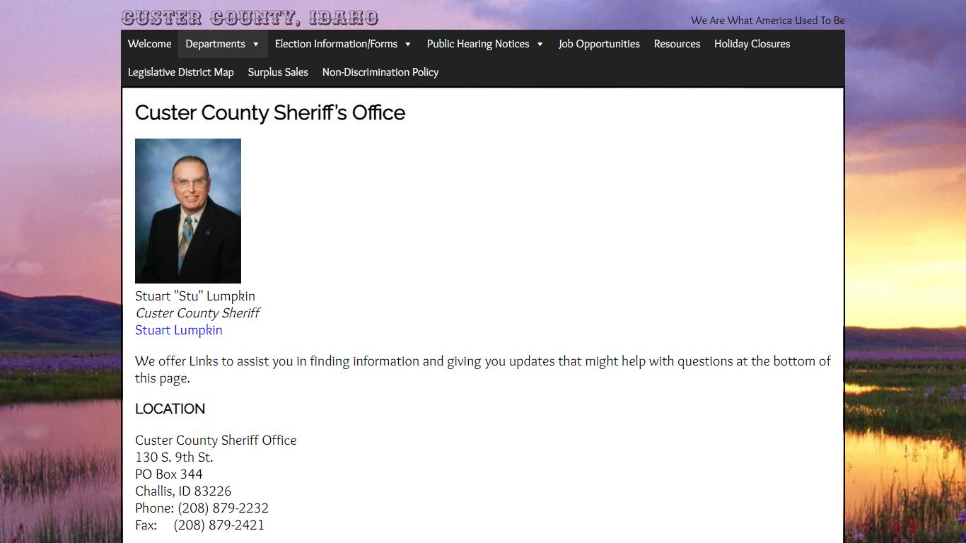 Custer County Sheriff’s Office | Custer County, Idaho
