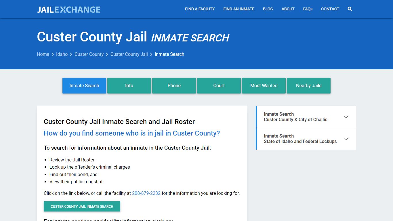 Inmate Search: Roster & Mugshots - Custer County Jail, ID