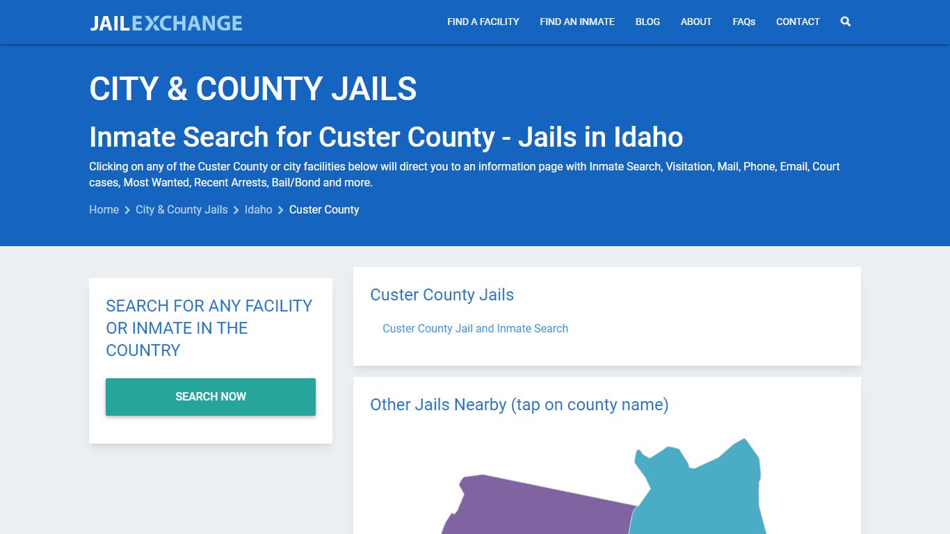 Inmate Search for Custer County | Jails in Idaho - Jail Exchange