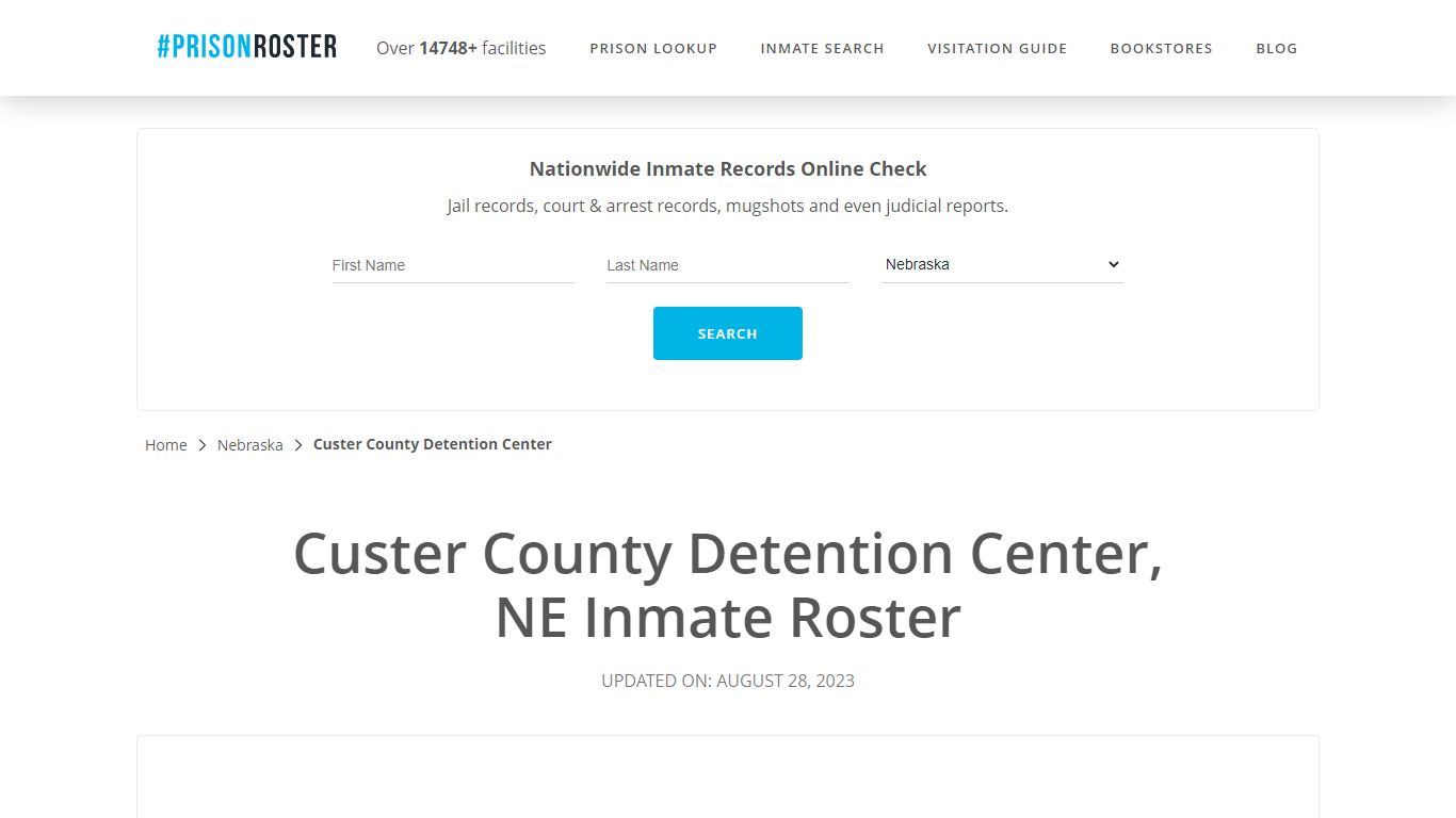 Custer County Detention Center, NE Inmate Roster - Prisonroster