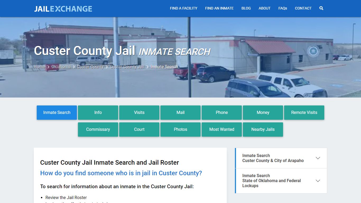 Inmate Search: Roster & Mugshots - Custer County Jail, OK