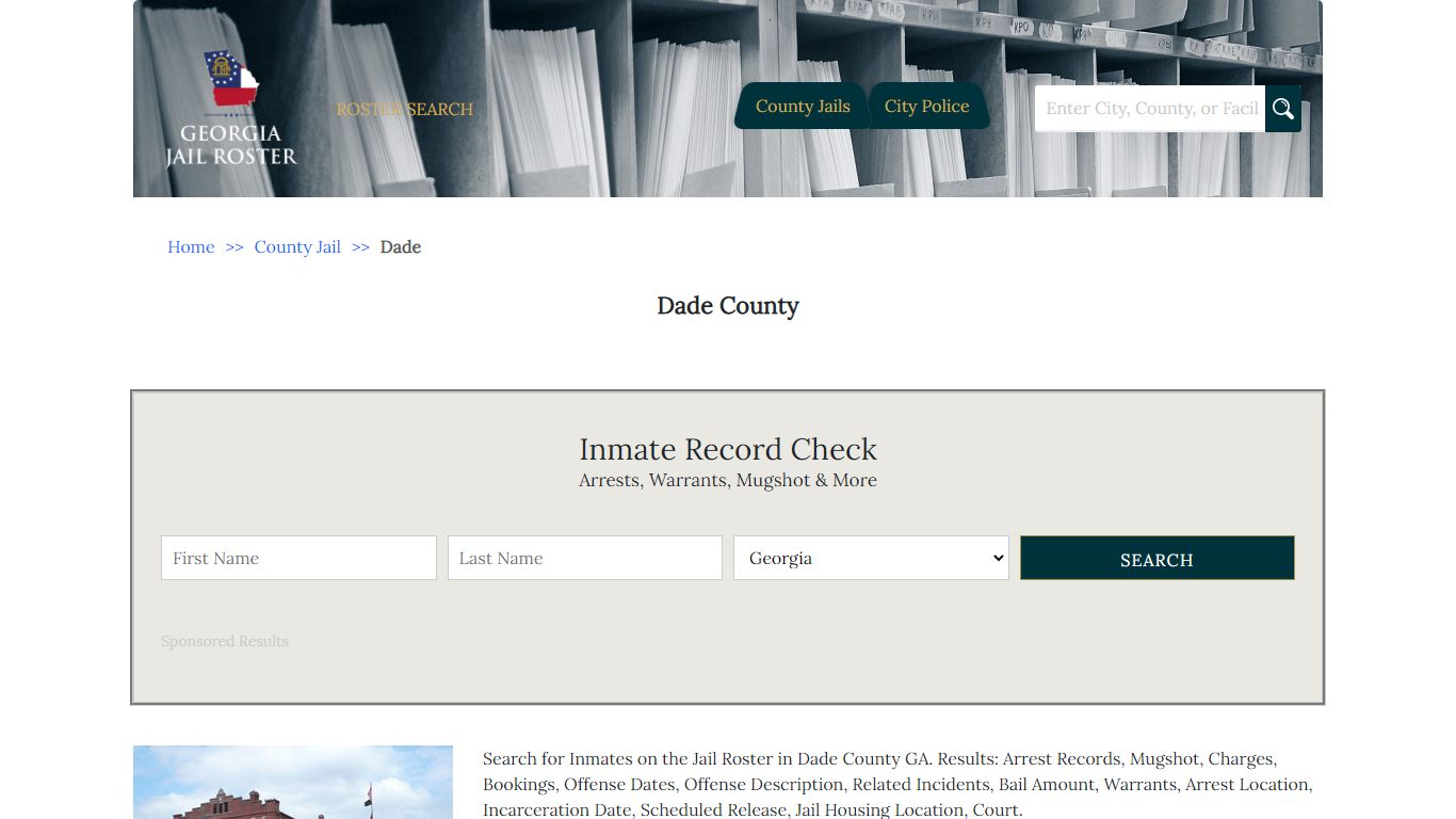 Dade County | Georgia Jail Inmate Search