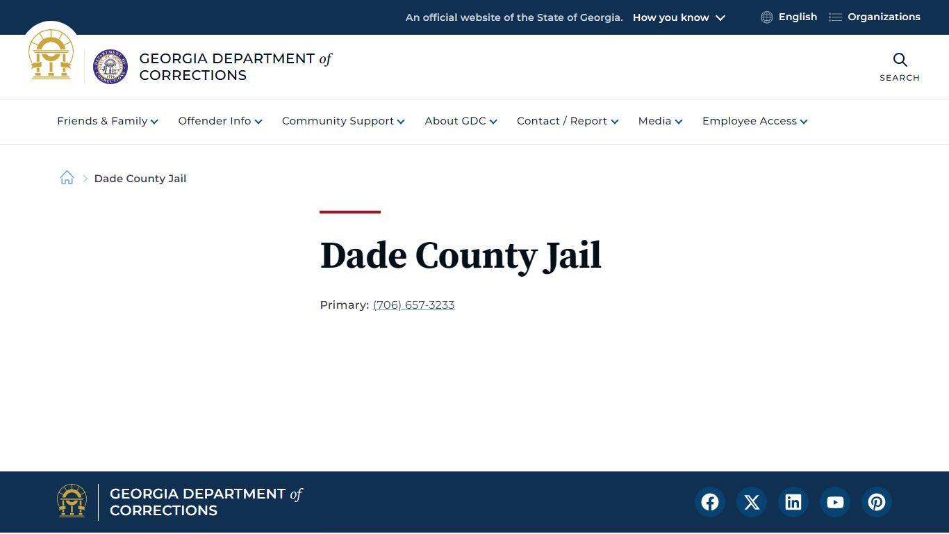 Dade County Jail | Georgia Department of Corrections
