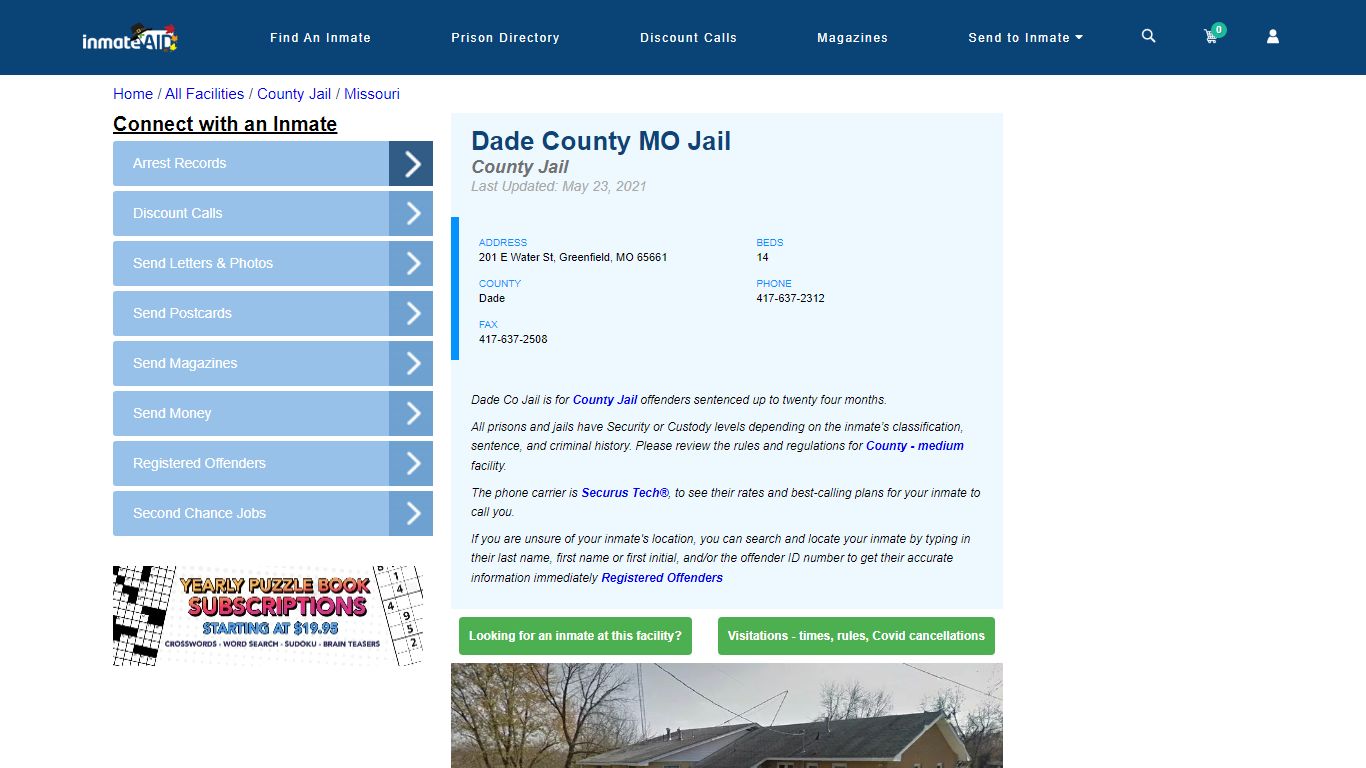 Dade County MO Jail - Inmate Locator - Greenfield, MO