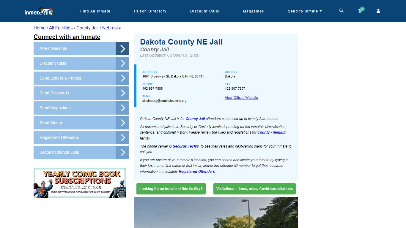 Dakota County NE Jail - Inmate Locator - Dakota City, NE