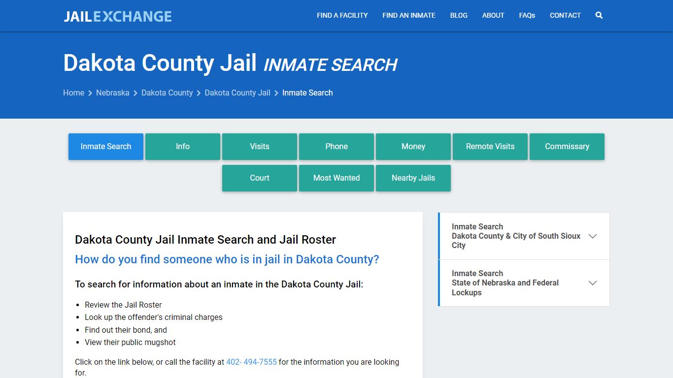 Inmate Search: Roster & Mugshots - Dakota County Jail, NE