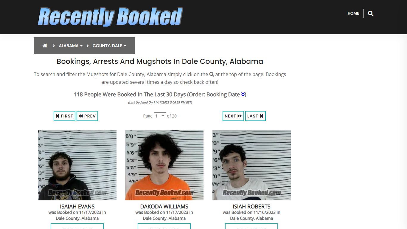Recent bookings, Arrests, Mugshots in Dale County, Alabama