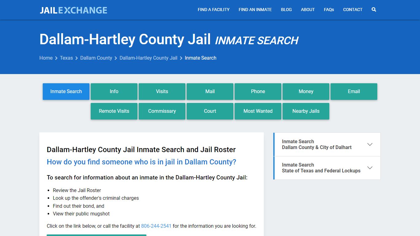 Dallam-Hartley County Jail Inmate Search - Jail Exchange
