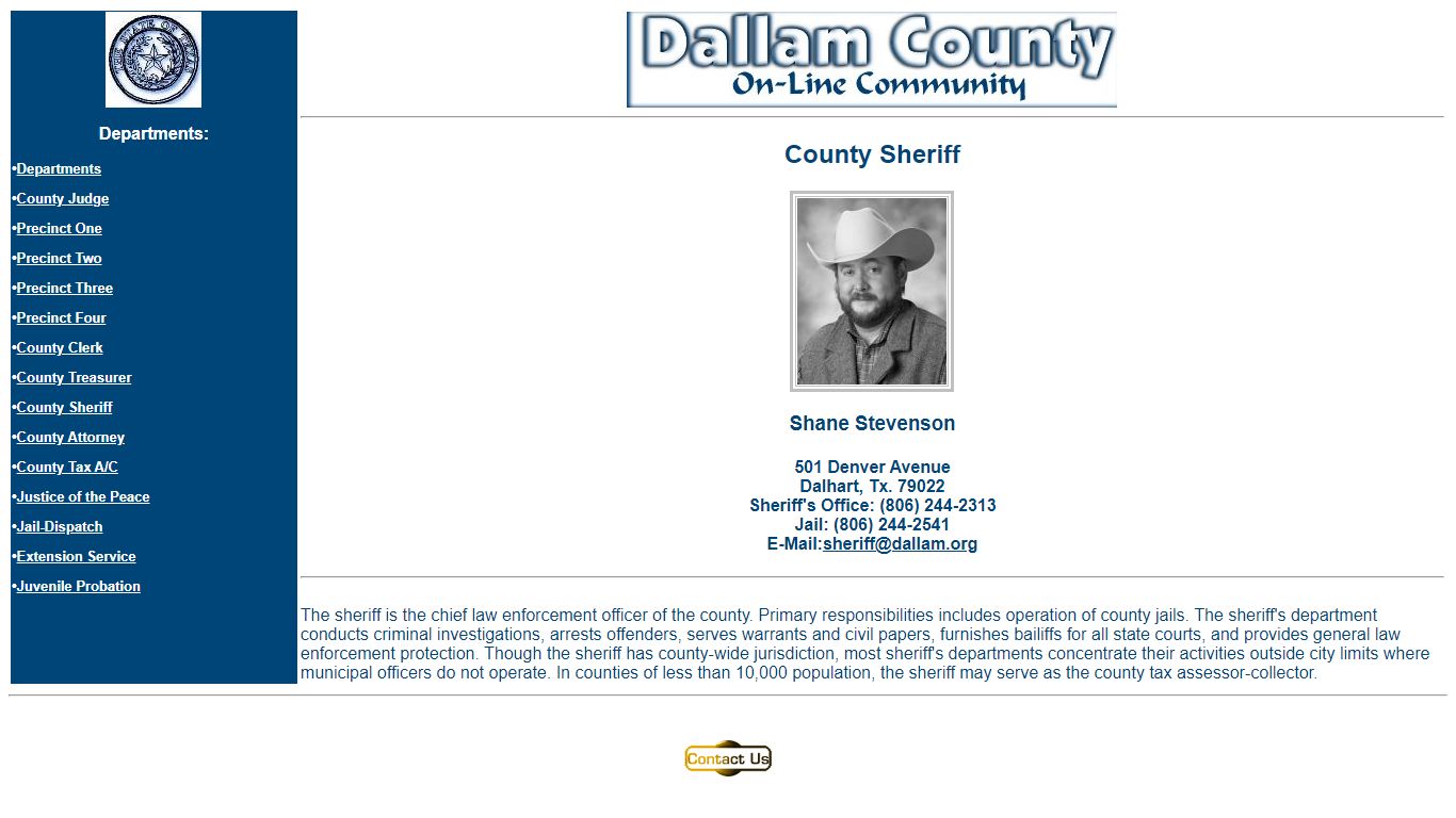 County Sheriff - Dallam County, Texas