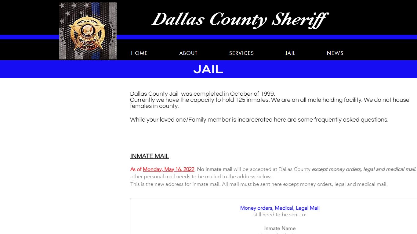 Jail | Dallas County Sheriff's Office | Fordyce, Arkans