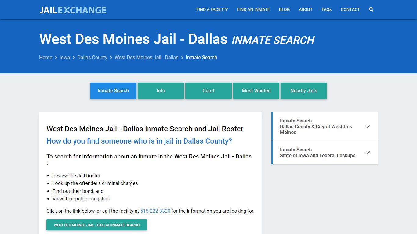 Inmate Search: Roster & Mugshots - West Des Moines Jail - Dallas , IA