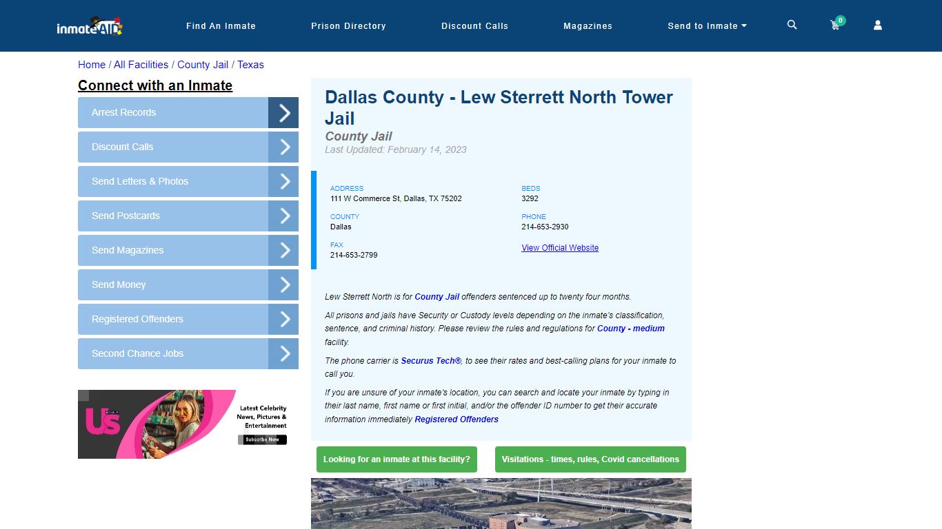 Dallas County - Lew Sterrett North Tower Jail - Inmate Locator - Dallas, TX