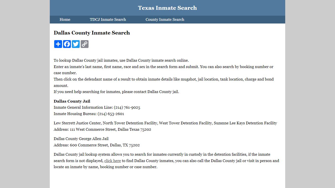 Dallas County Inmate Search