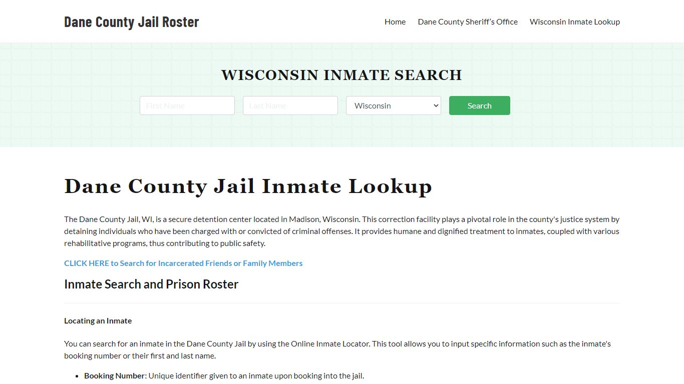 Dane County Jail Roster Lookup, WI, Inmate Search