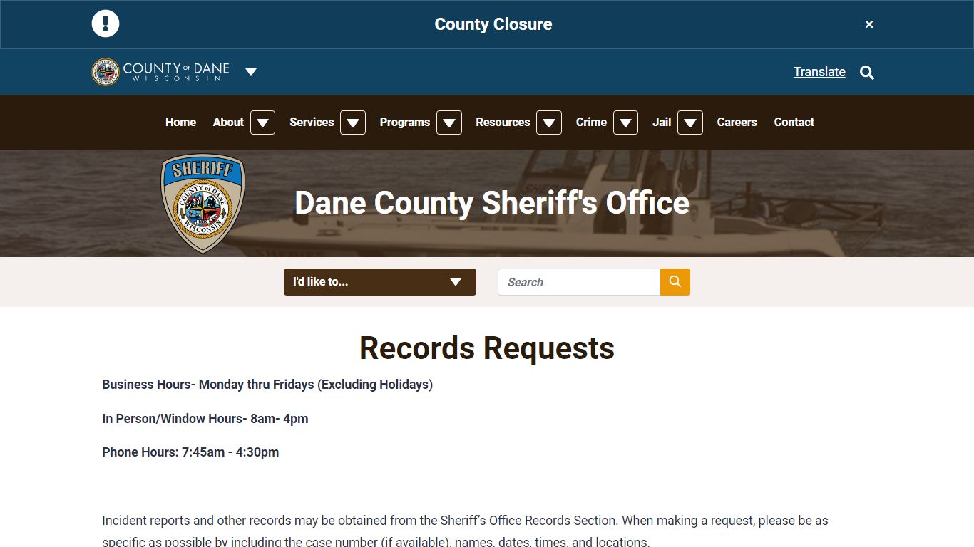Records | Dane County Sheriff's Office