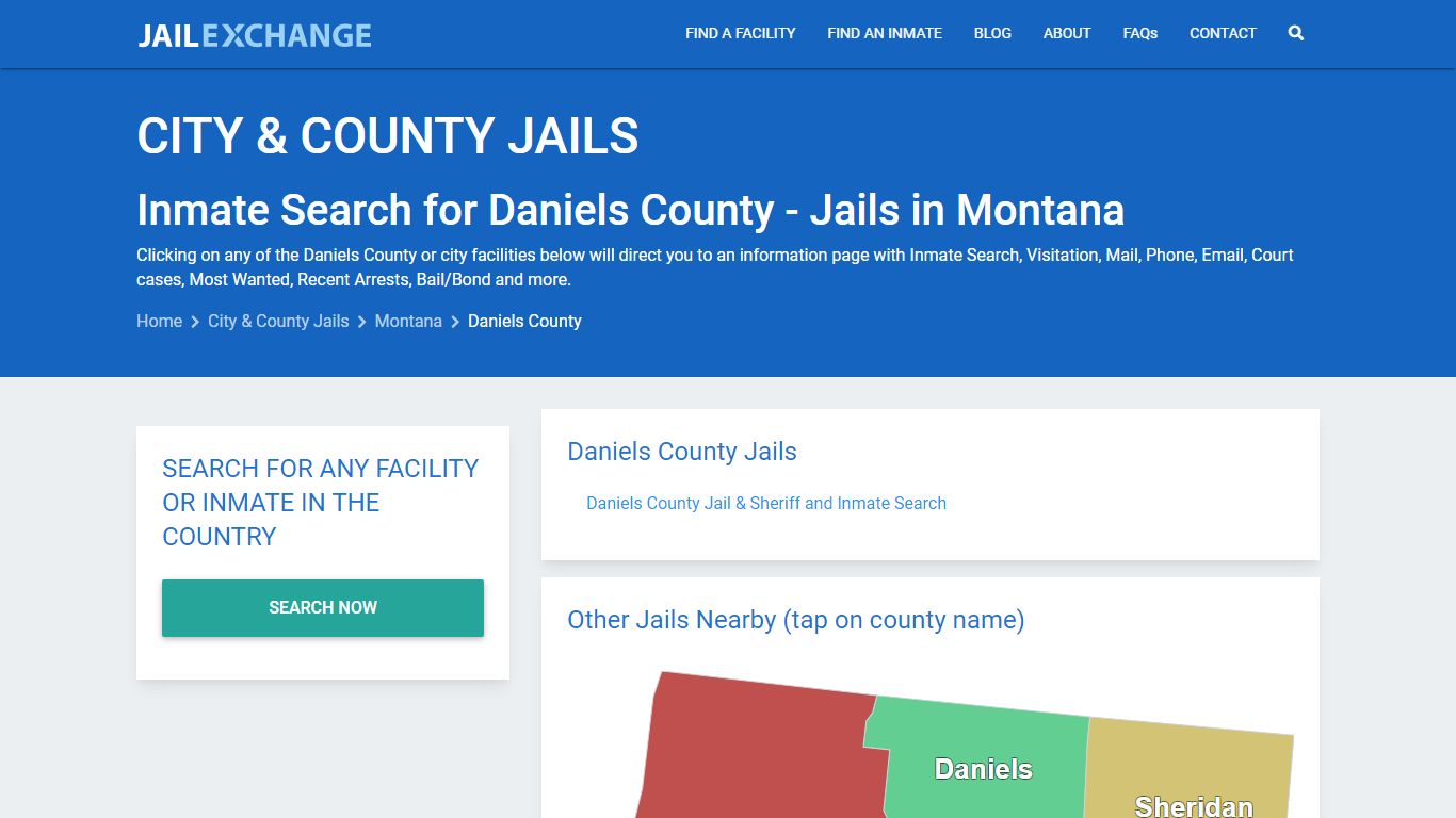 Inmate Search for Daniels County | Jails in Montana - Jail Exchange