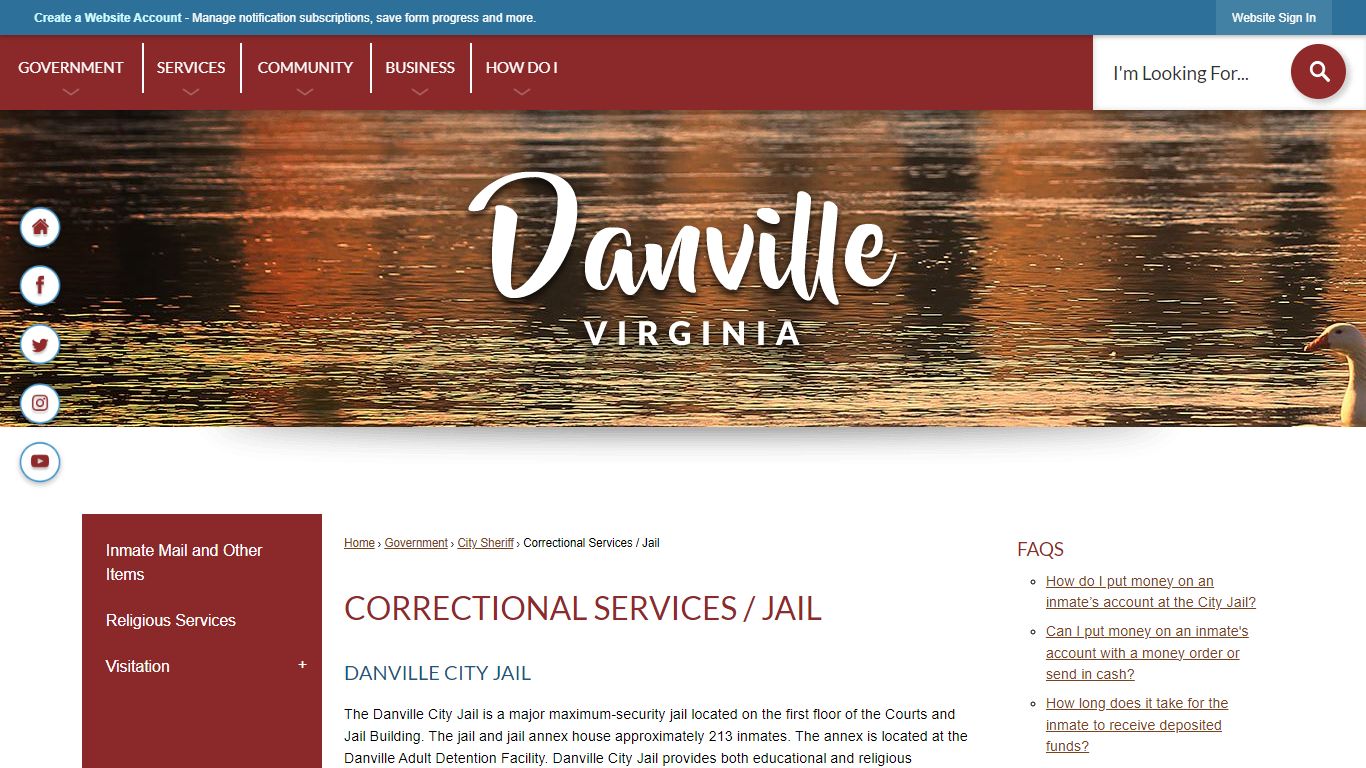 Correctional Services / Jail | Danville, VA - Official Website