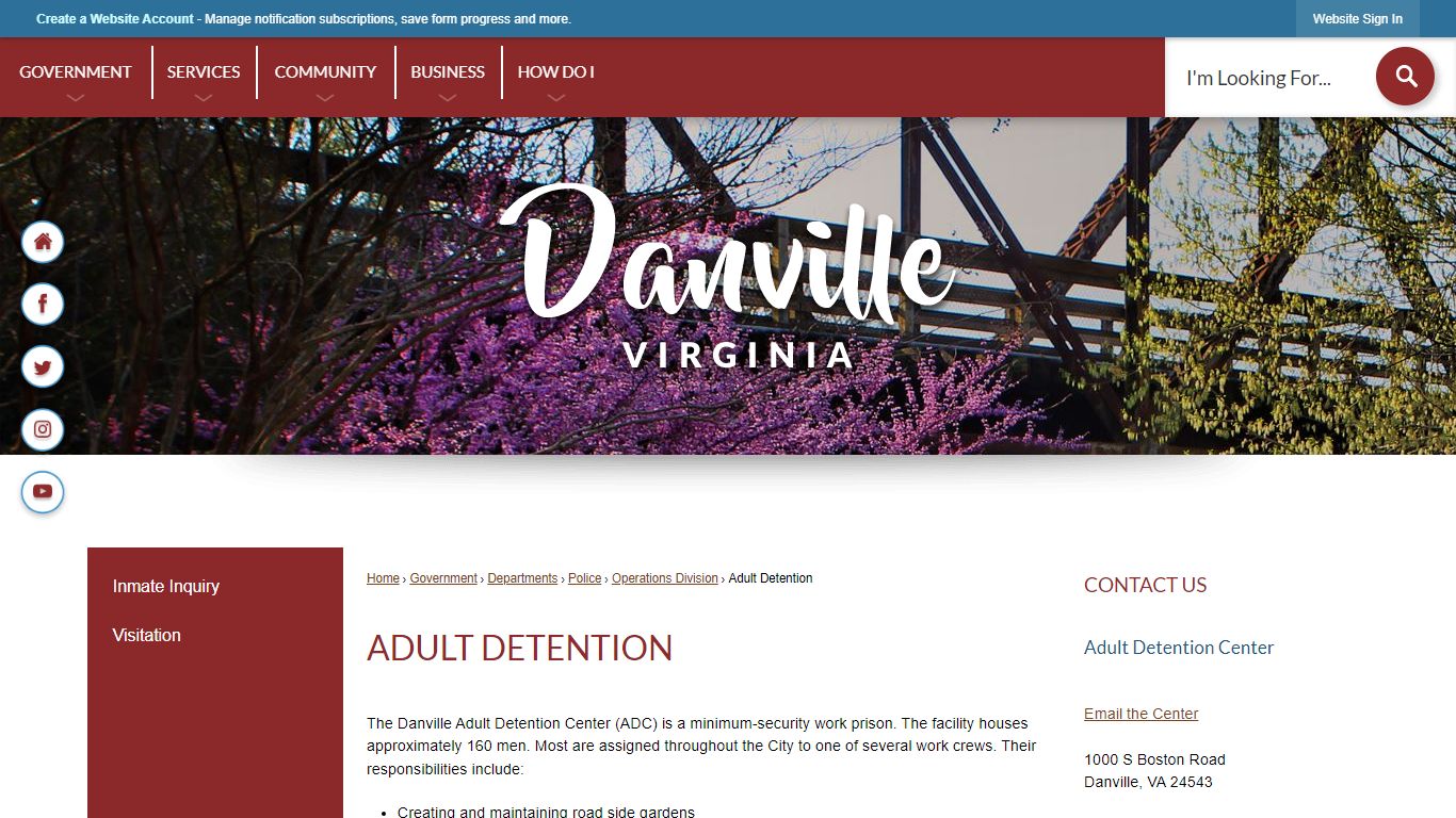 Adult Detention | Danville, VA - Official Website