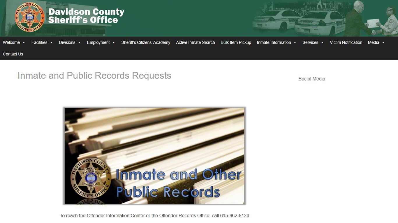 Inmate and Public Records Requests – Davidson County Sheriff ...