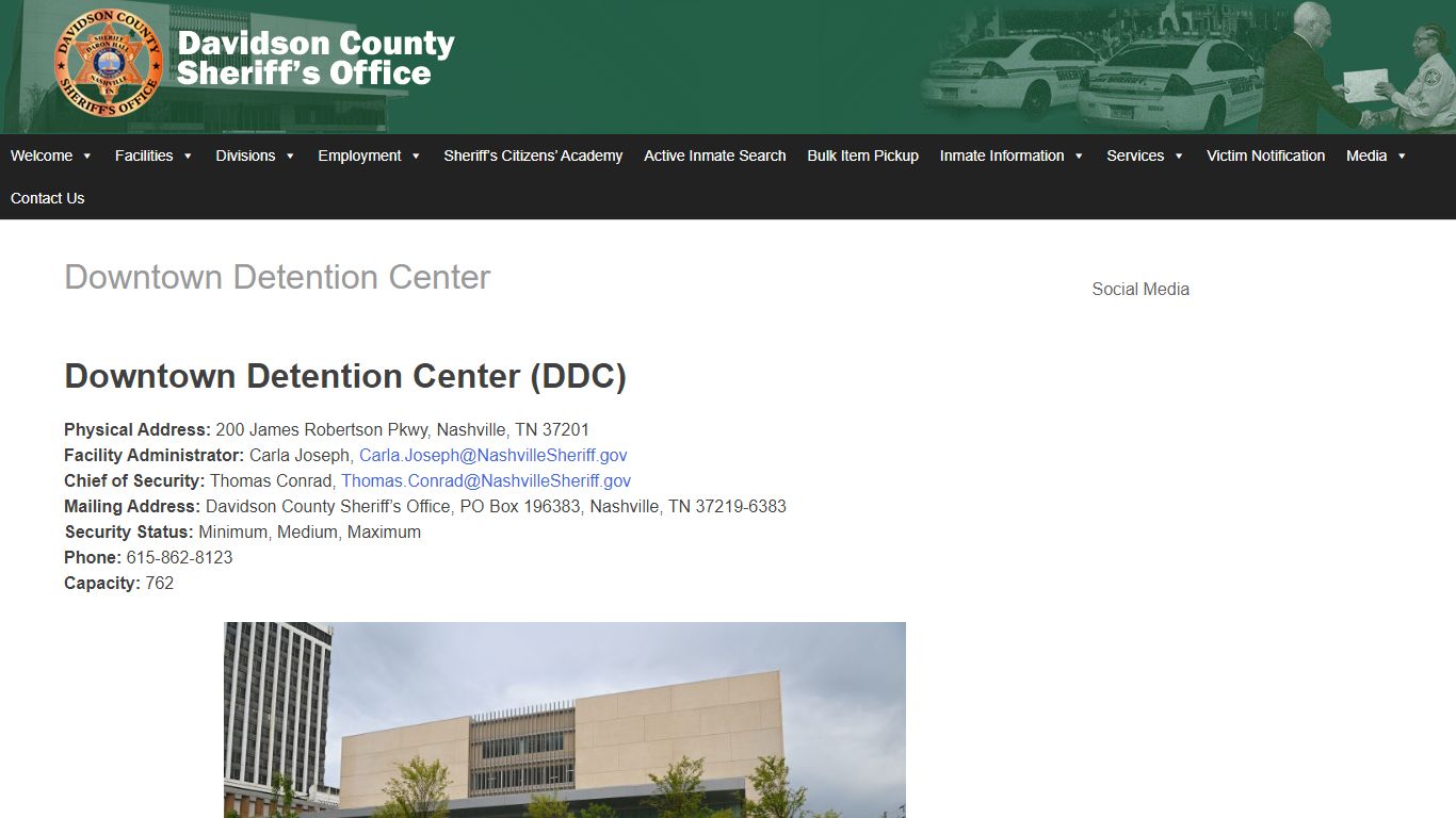 Downtown Detention Center – Davidson County Sheriff – Nashville Tennessee
