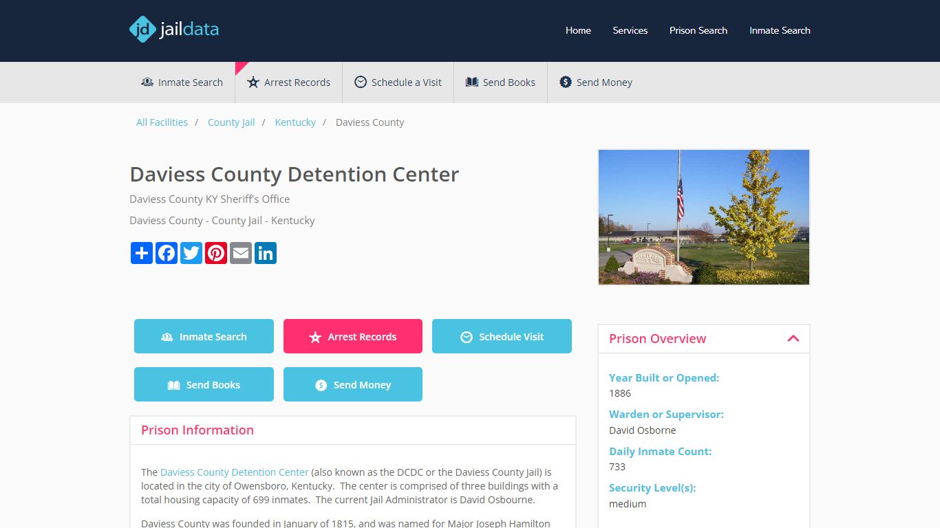 Daviess County Detention Center Inmate Search, Mugshots, and Visitation