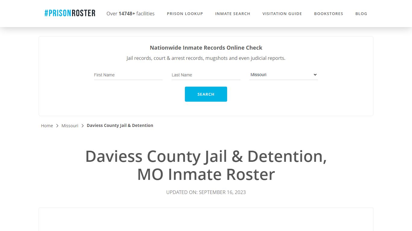 Daviess County Jail & Detention, MO Inmate Roster - Prisonroster