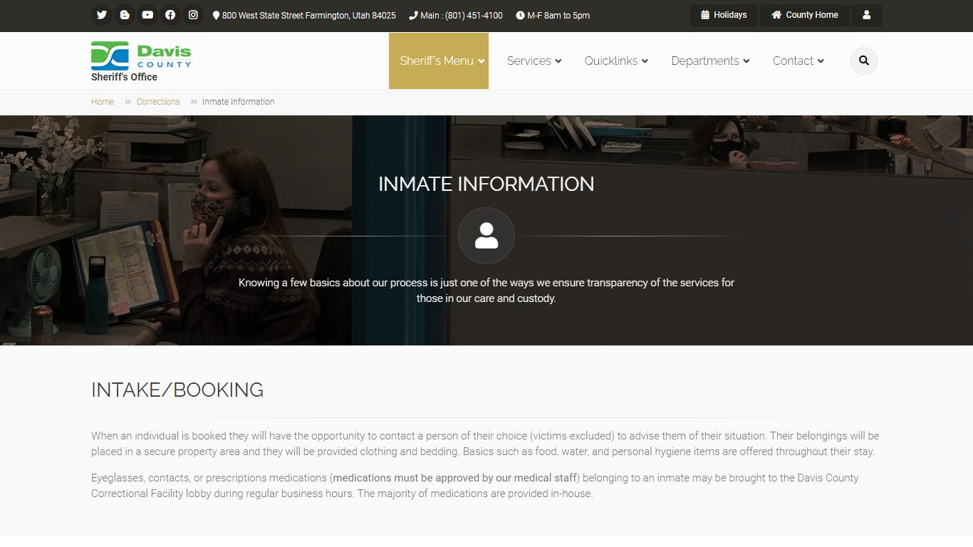 Inmate Information - Davis County, Utah