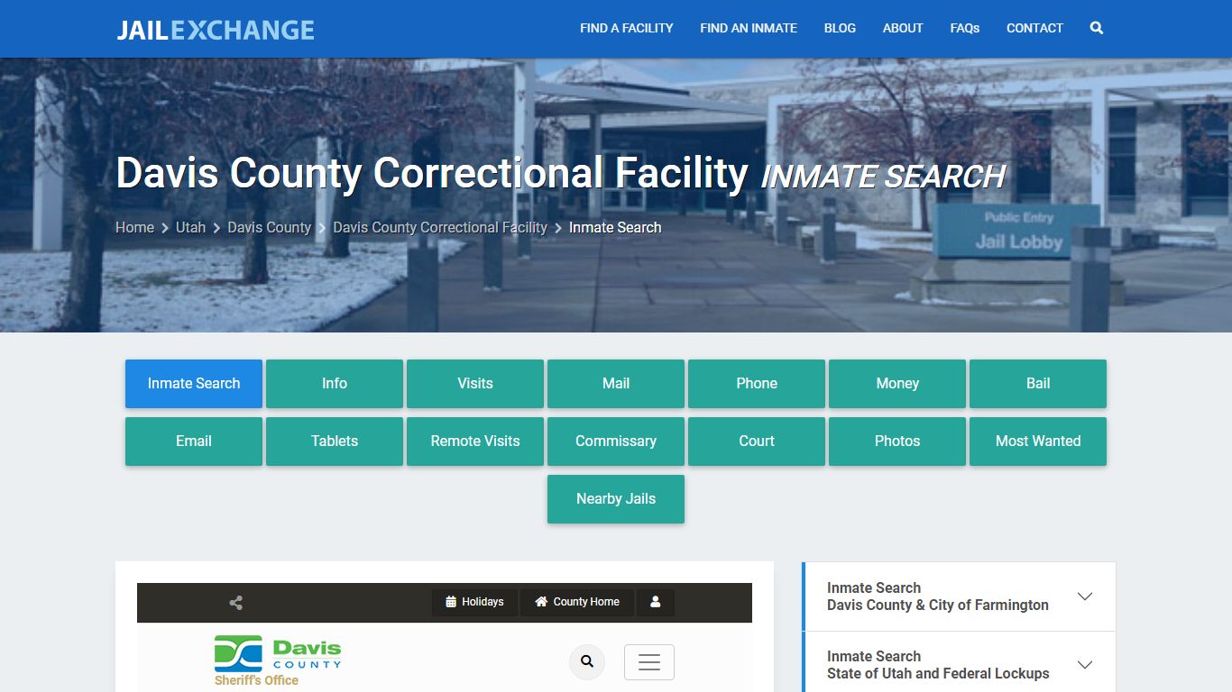 Davis County Correctional Facility Inmate Search - Jail Exchange