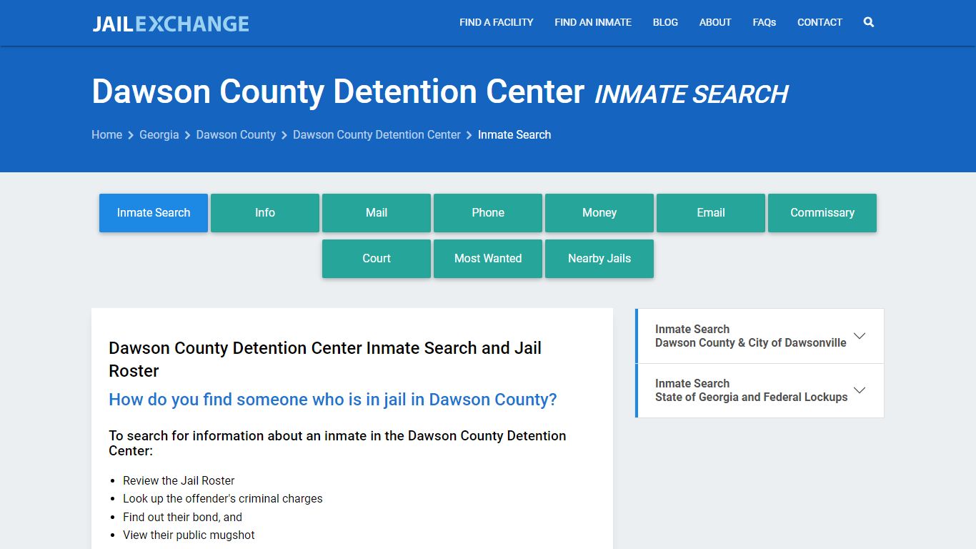 Dawson County Detention Center Inmate Search - Jail Exchange