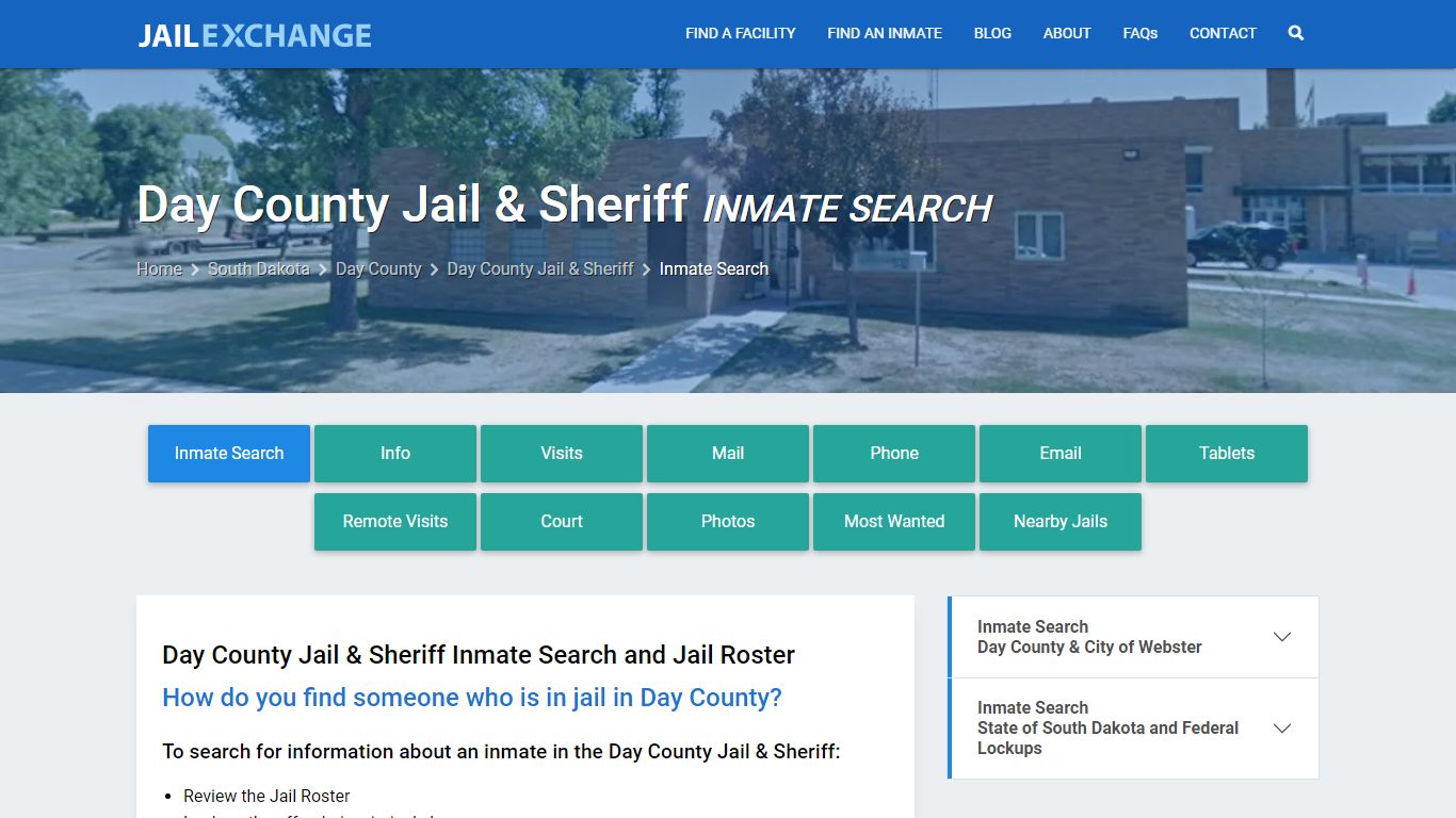 Day County Jail & Sheriff Inmate Search - Jail Exchange