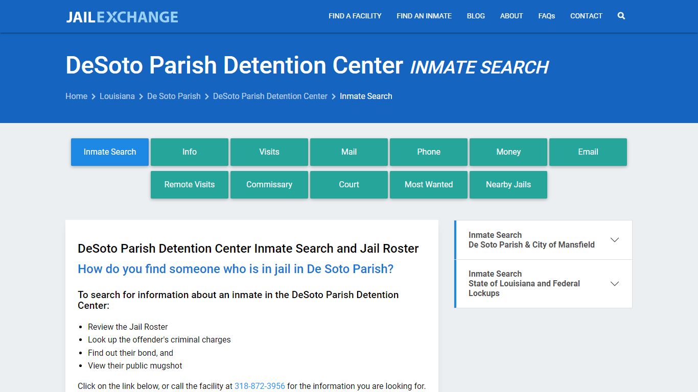 DeSoto Parish Detention Center Inmate Search - Jail Exchange