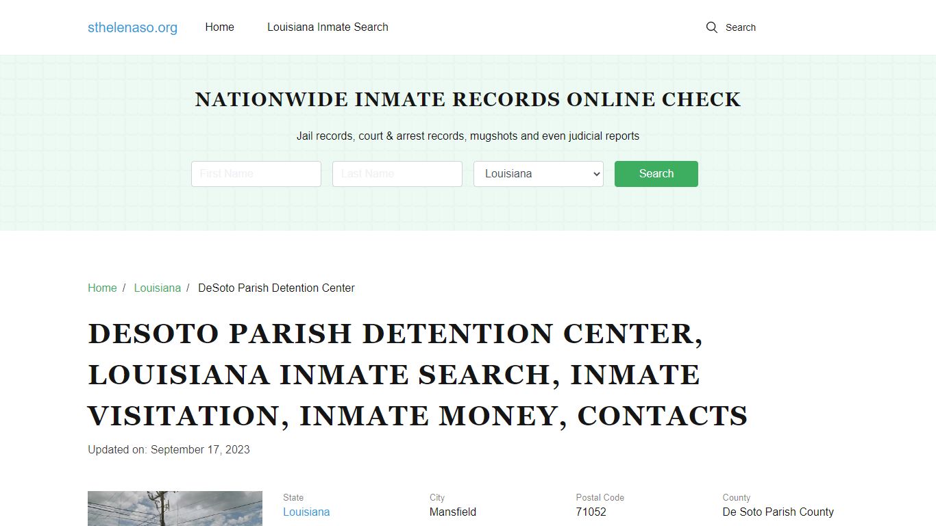 DeSoto Parish Detention Center, Louisiana Inmate Search, Inmate ...