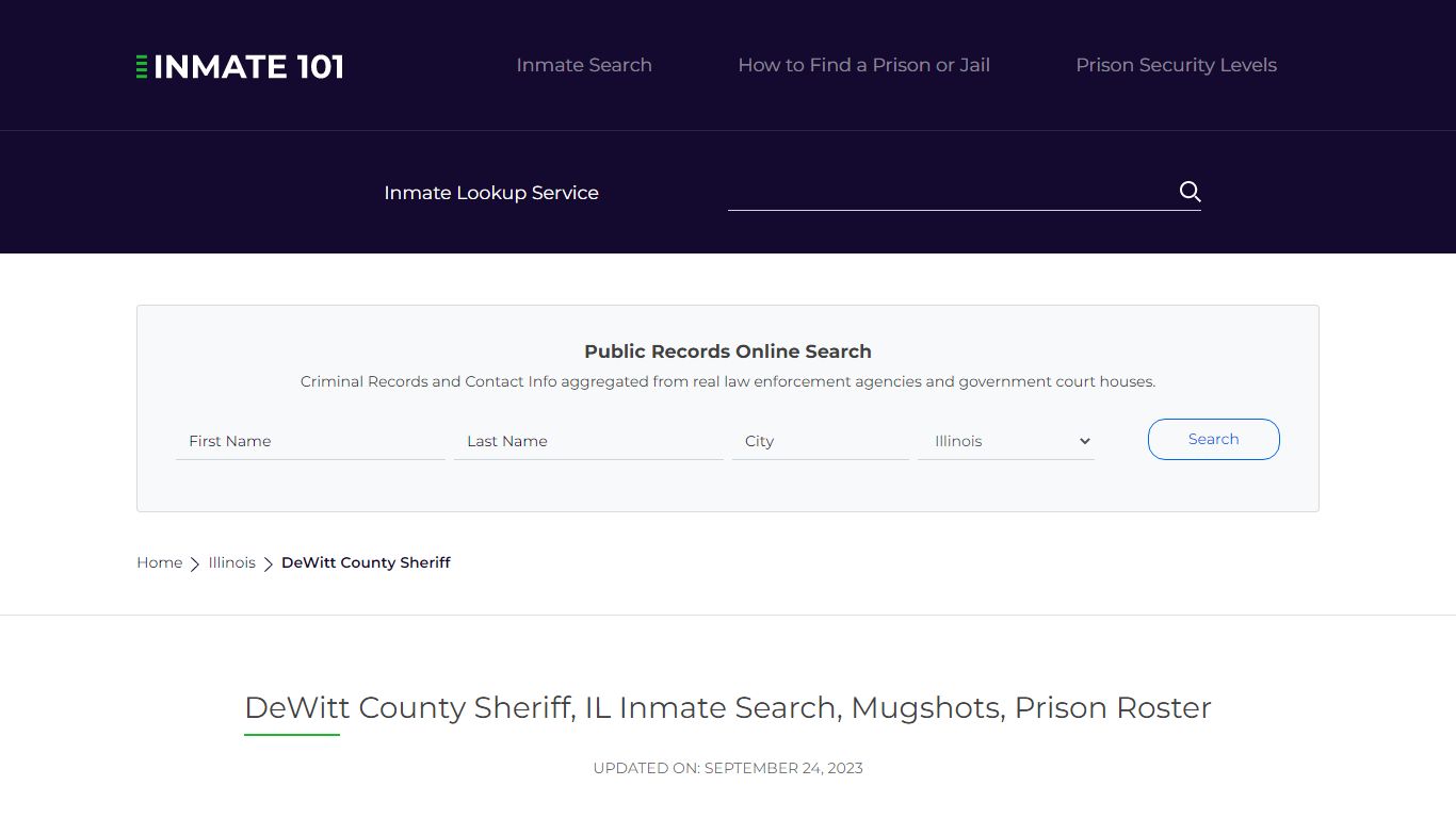 DeWitt County Sheriff, IL Inmate Search, Mugshots, Prison Roster