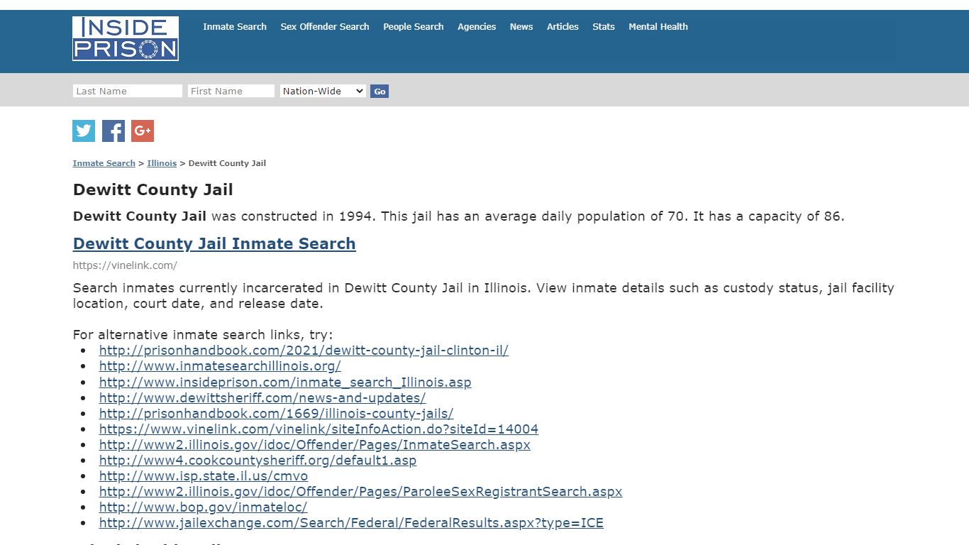 Dewitt County Jail - Illinois - Inmate Search - Inside Prison